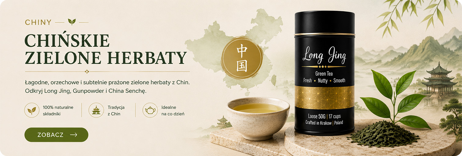 Chińskie zielone herbaty liściaste Leo Tea – Long Jing, Gunpowder i China Sencha